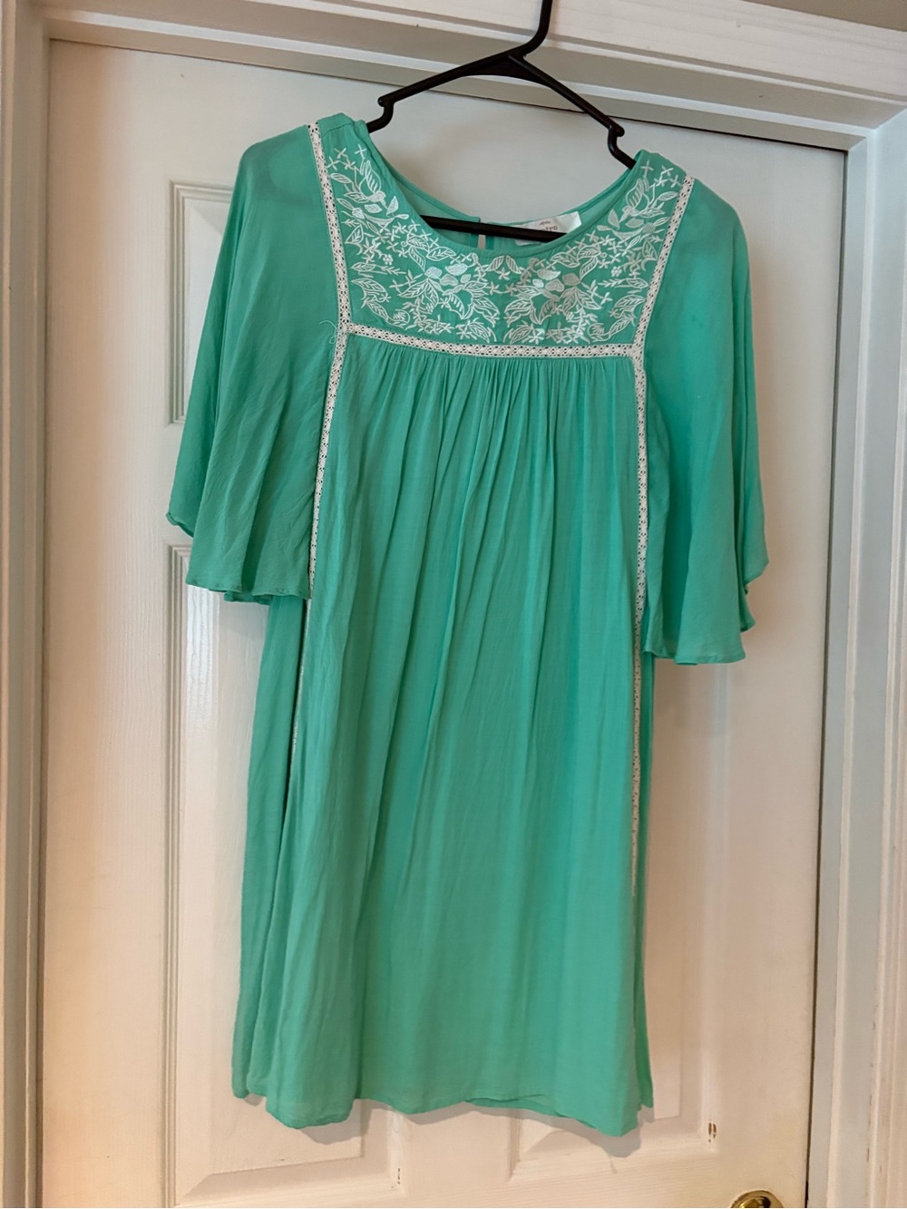 entro Mint Green Embroidered Boho dress.